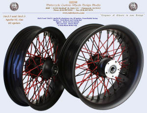 16x3.5 and 16x5.5, Apollo-SL, Cross-Radial, Black and Candy Red, 5 black bullet cap