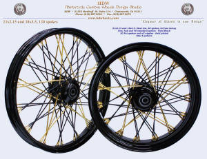 21x2.15 and 18x3.5, Steel rim, S-Cross, Gold plated Star-5 and nipples, Vivid Black
