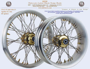 21x2.15 and 18x5.5, Apollo-SL, S-Cross-Radial, Brushed, Candy Brass, Solid brass nipples, 5 bullet pattern