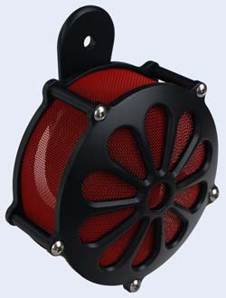 Horn cover black and red mesh