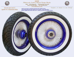 16x3.0 and 16x3.5, Apollo-SL, Radial Deep Cobalt Blue, White wall tires