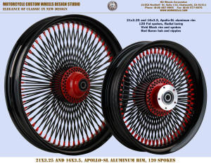 21x3.25 and 16x3.5 Apollo-SL 120 spokes Radial Black and Red