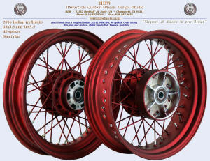 16x3.5 and 16x5.5, Steel rim, Matte Candy Red, 