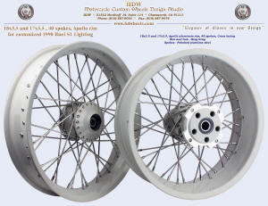 18x3.5 and 17x5.5, Apollo, Navy Gray, For 1998 Buell S1