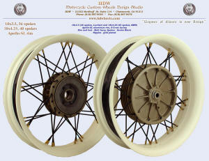 18x3.5 and 18x4.25, Apollo-SL, S-Cross, Matte Ivory, Denim Black, Gold nipples, Luchier and BMW hubs