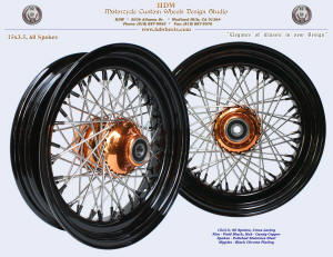 15x3.5 wheel, Black and copper
