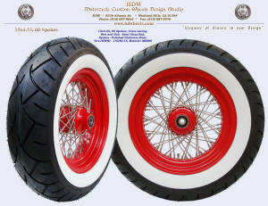 15x4.25, red whee, 170 white wall tire
