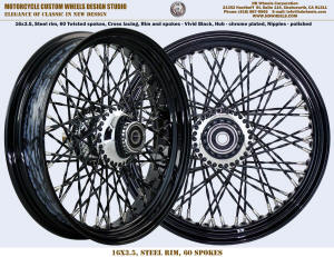 60 Twisted spoke wheel for Harley and Indian Black