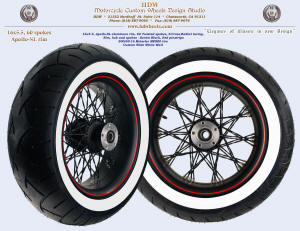16x5.5, Apollo-SL, S-Cross-Radial, Twisted, Denim Black, Red pinstripe, 200 custom WWW tire