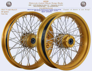 18x2.75 and 18x4.25 Sun rim, S-Cross, Gold anodizing, Brushed, Gold plated nipples