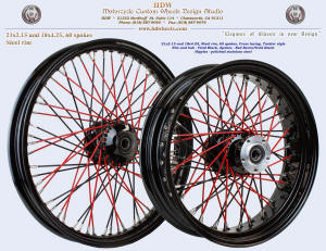 21x2.15 and 18x4.25, Steel rim, Vivid Black, Red Twister