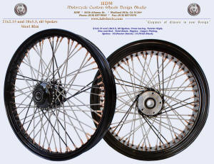 21x2.15 and 18x5.5, Steel rim, Vivid Black, Pewter Denim, Copper plated nipples, Twister style