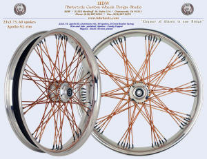 23x3.75, Apollo-SL, S-Cross-Radial, Polished, Candy Copper, Black chrome plated nipples