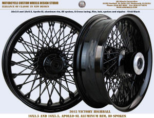 80 spoke wheel Victory Highball 16x3.5 and 16x5.5 black