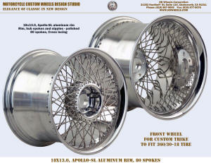 13x13 80 spoke wheel trike 360 tire polished
