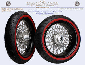18x3.5 and 17x6.25, Apollo-SL, Fat spokes, Semi Gloss Black, Brushed, , Custom Red Wall tires