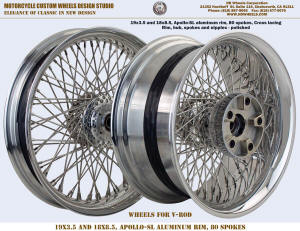 19x3.5 and 18x8.5 60 spokes polished wheel V-Rod Harley