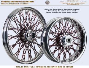 21x2.15 and 17x4.5 Apollo-SL 80 spokes B-Cross Chrome and Misterious Red Sunglo