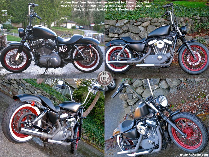 Sportster with Denim Red wheels