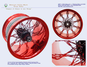 17x12, Apollo-SL, S-Cross-Radial, Fat Twisted, Candy Red, Vivid Black, Fade spokes