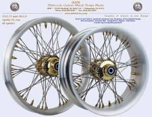 21x2.15 and 18x5.5, Apollo-SL, S-Cross-Radial, Brushed, Candy Brass, Solid brass nipples, 5 bullet pattern